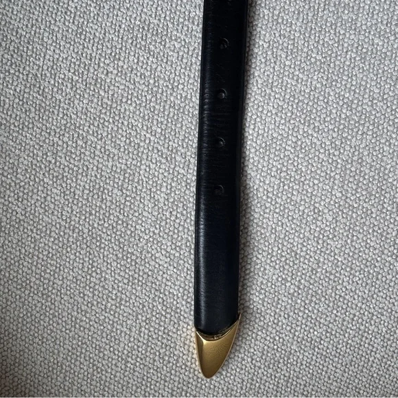 NWOT MADEWELL Women’s Triple Metal Keeper Belt True Black Gold Leather Size XL - Picture 12 of 16